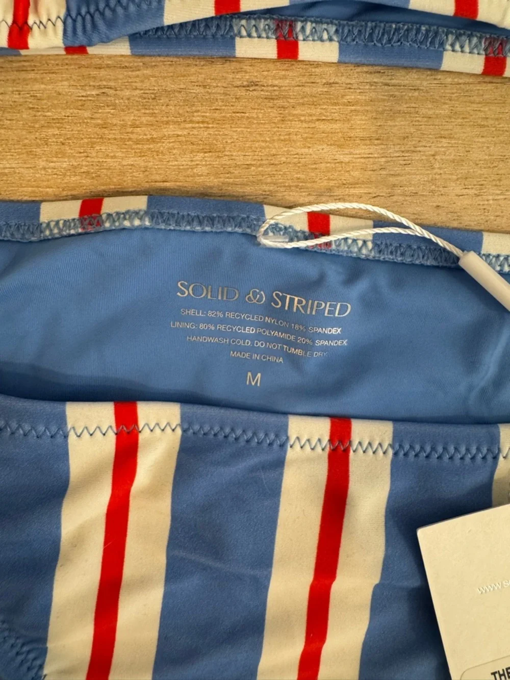 NWT SOLID & STRIPED Blue, White & Red Striped Bikini Set - Picture 3 of 5